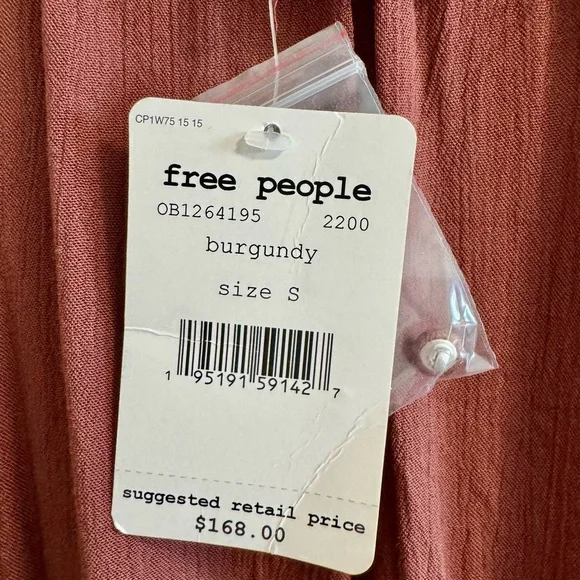 Free People Sweet Darling Long Sleeve Ruffle Dress in Brown -Boho -Size: S NWT! - Picture 11 of 11